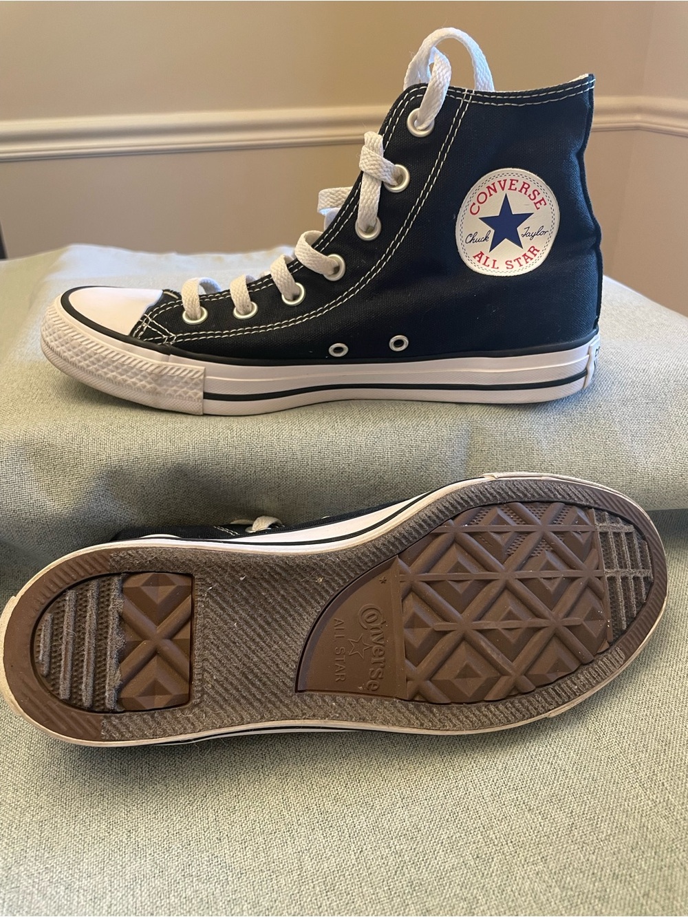 Converse Black High Top Sneakers with White Accents